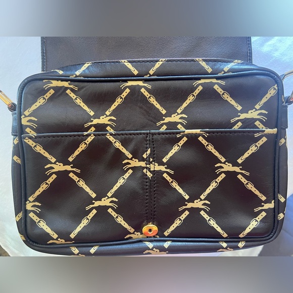 Longchamp Horse & Buckle Logo print Vintage Leather Crossbody. - Picture 6 of 16